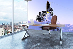 Launch a spacecraft into space Wall Mural Wallpaper - Canvas Art Rocks - 3