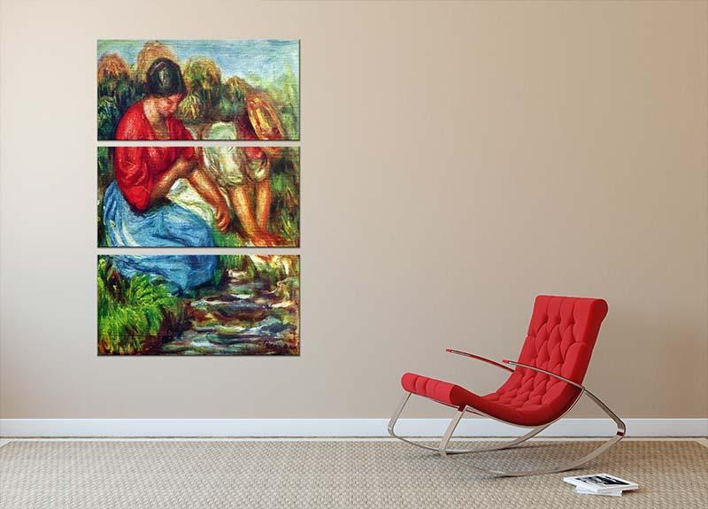 Laundresses 1 by Renoir 3 Split Panel Canvas Print - Canvas Art Rocks - 2