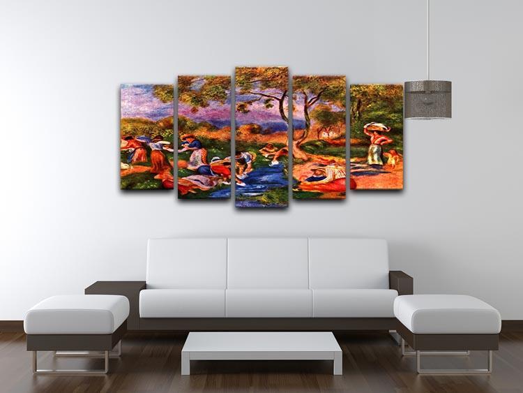 Laundresses by Renoir 5 Split Panel Canvas - Canvas Art Rocks - 3