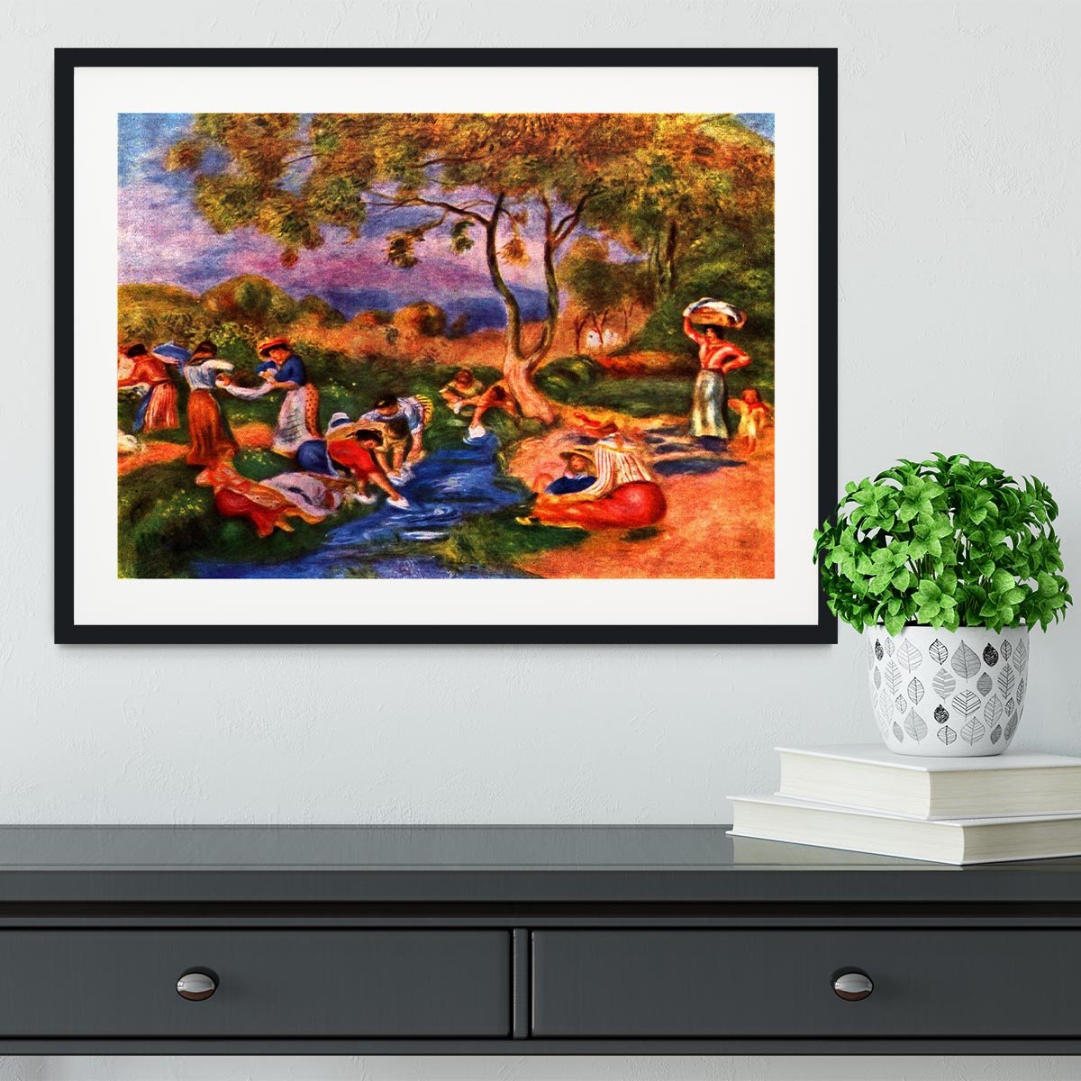 Laundresses by Renoir Framed Print - Canvas Art Rocks - 1