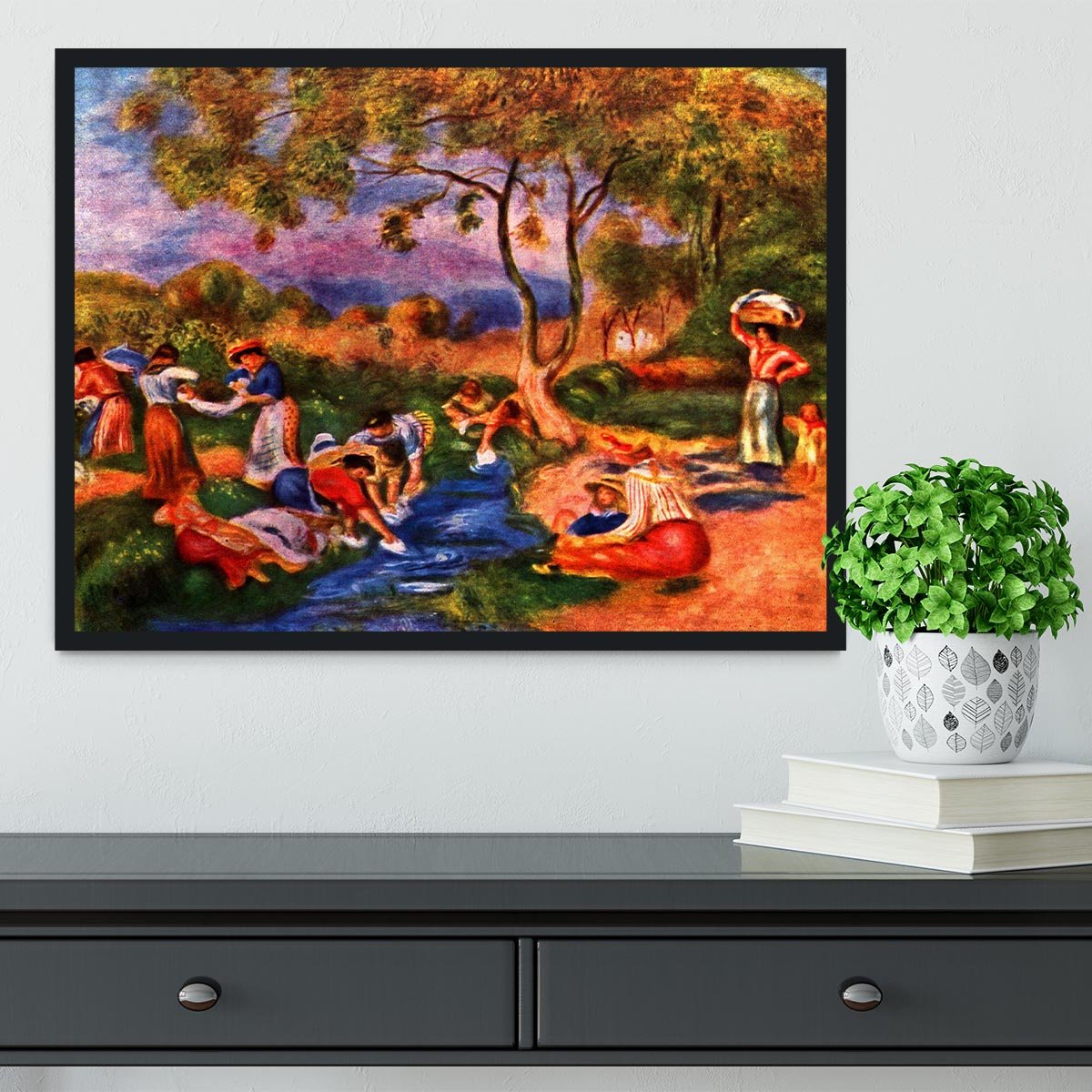Laundresses by Renoir Framed Print - Canvas Art Rocks - 2