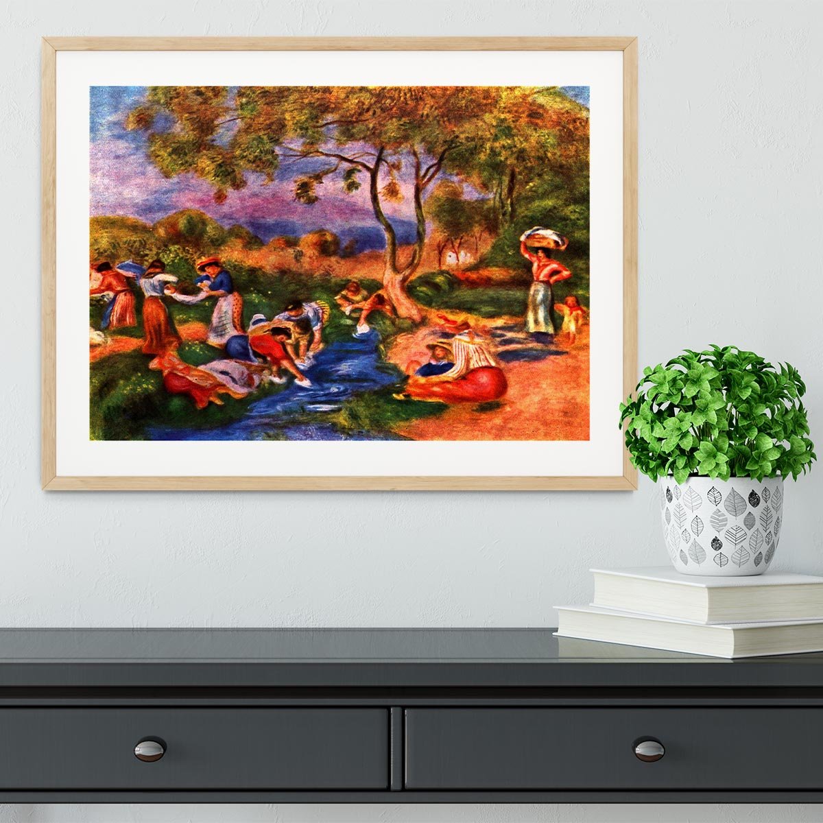 Laundresses by Renoir Framed Print - Canvas Art Rocks - 3