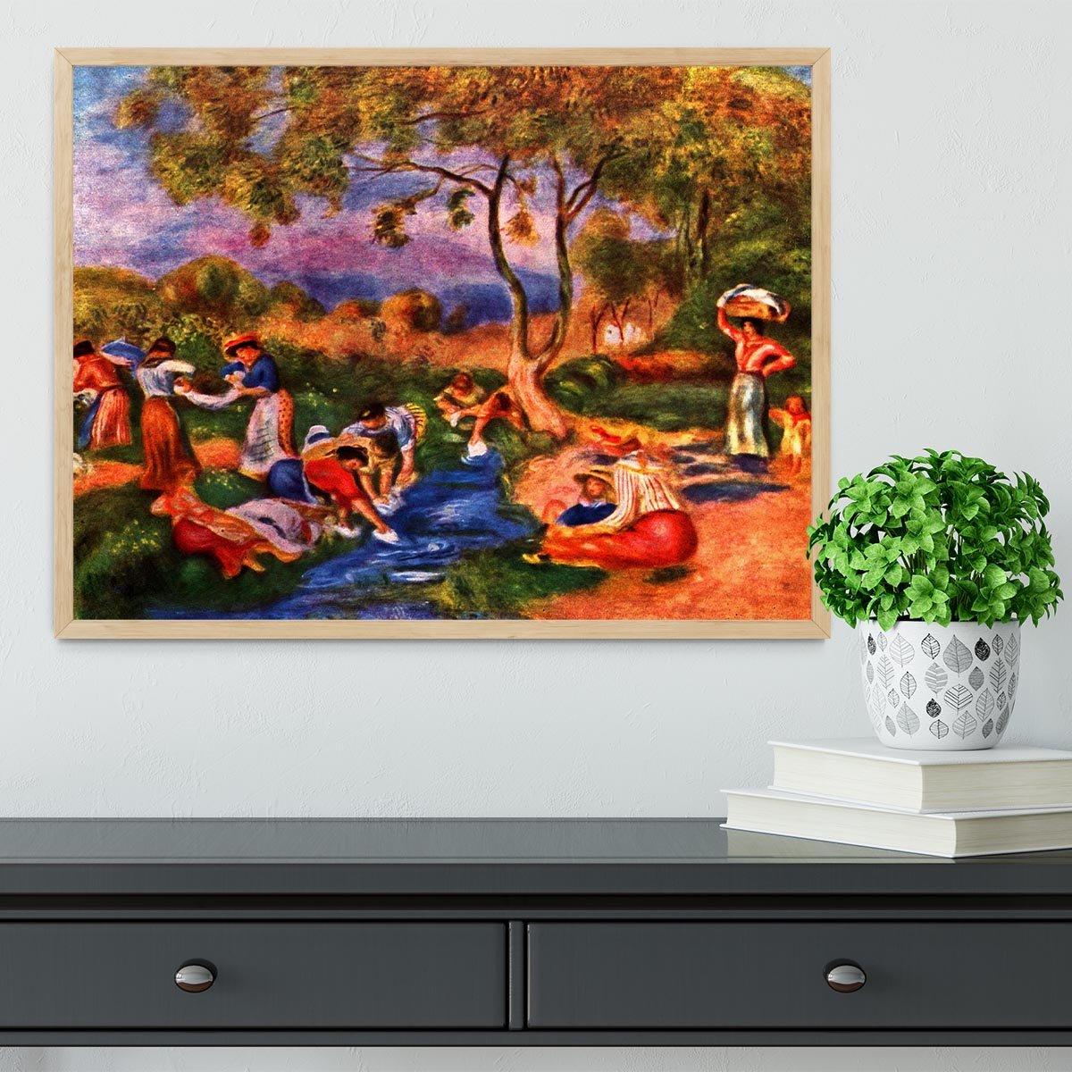 Laundresses by Renoir Framed Print - Canvas Art Rocks - 4