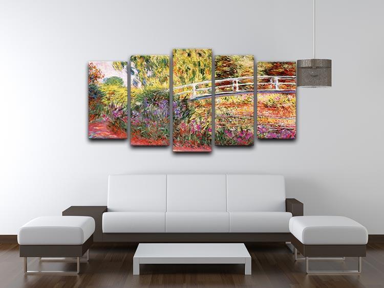 Le Bassin aux Nympheas by Monet 5 Split Panel Canvas - Canvas Art Rocks - 3