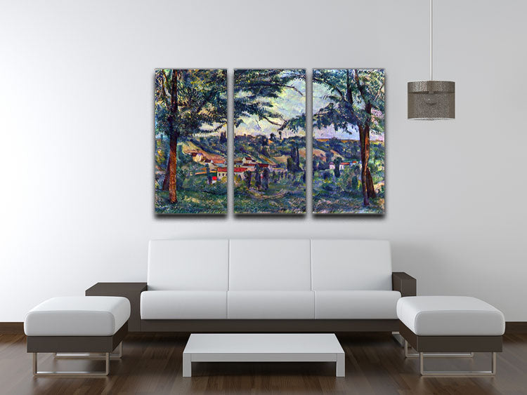 Le Chateau Noir by Cezanne 3 Split Panel Canvas Print - Canvas Art Rocks - 3