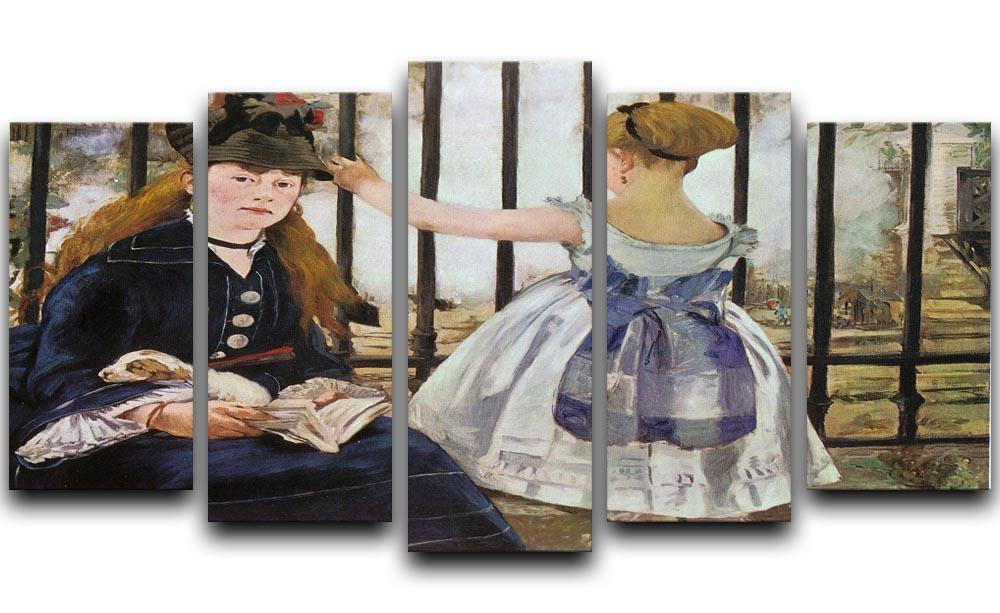 Le Chemin de fer 1873 by Manet 5 Split Panel Canvas  - Canvas Art Rocks - 1