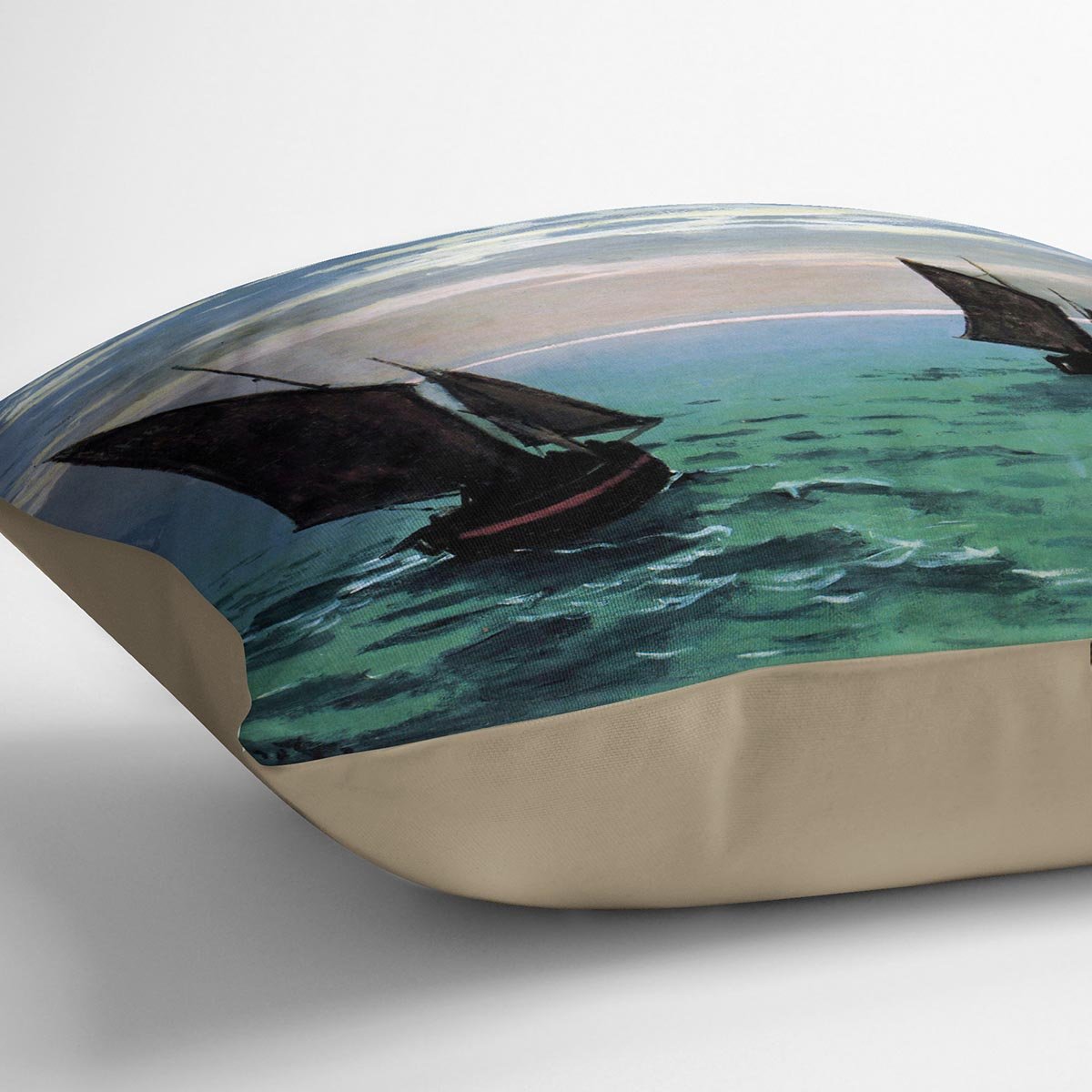 Le Havre exit the fishing boats from the port by Monet Throw Pillow