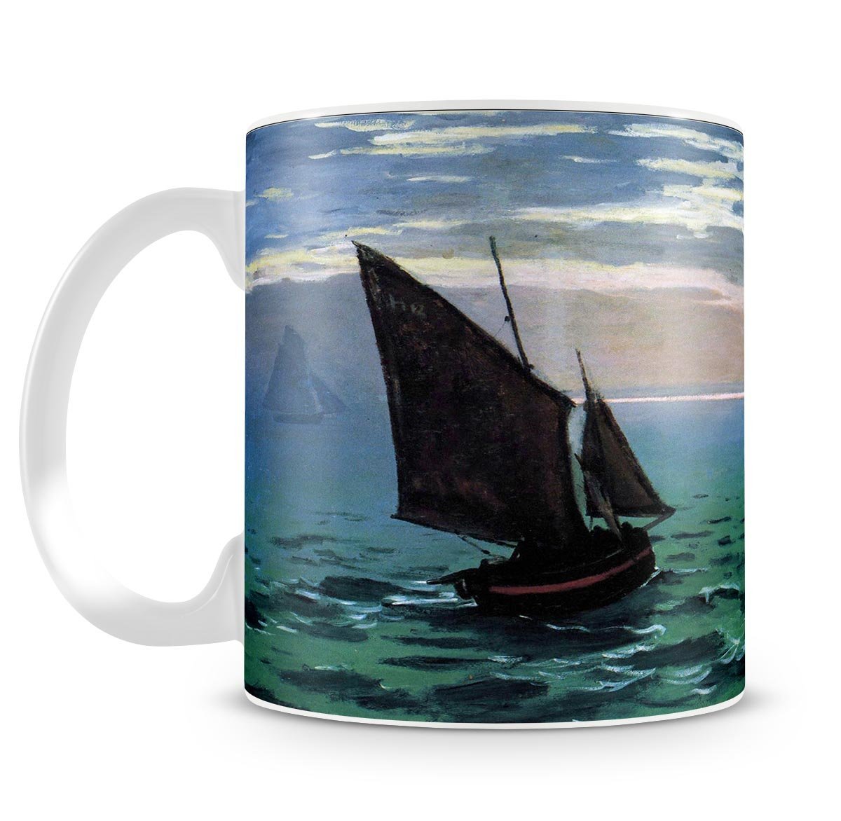 Le Havre exit the fishing boats from the port by Monet Mug - Canvas Art Rocks - 4