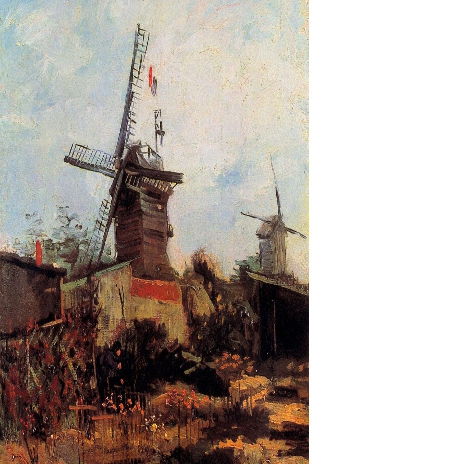 Le Moulin de Blute-Fin by Van Gogh Floating Framed Canvas