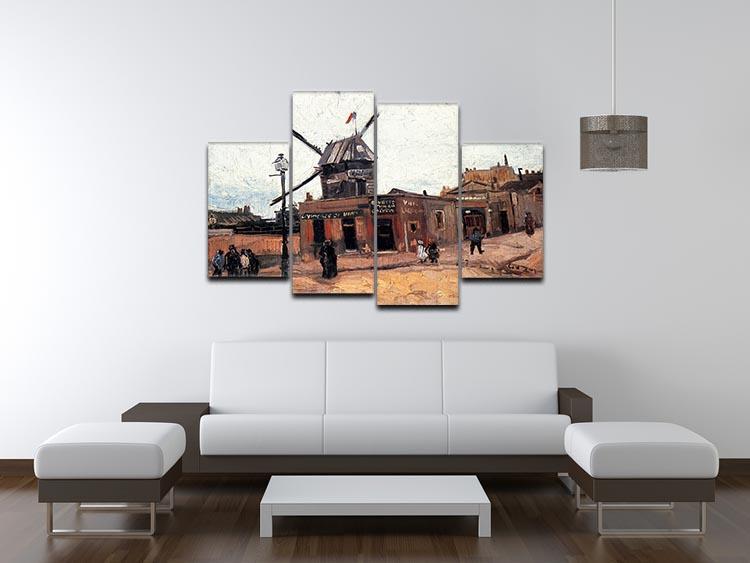 Le Moulin de la Galette 3 by Van Gogh 4 Split Panel Canvas - Canvas Art Rocks - 3