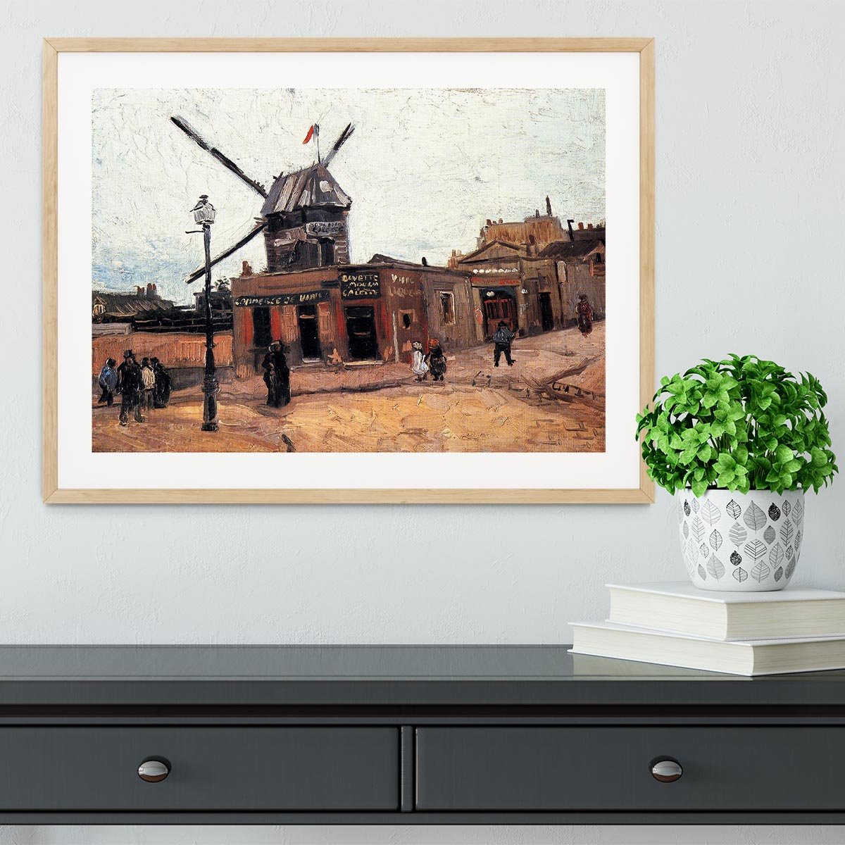 Le Moulin de la Galette 3 by Van Gogh Framed Print - Canvas Art Rocks - 3