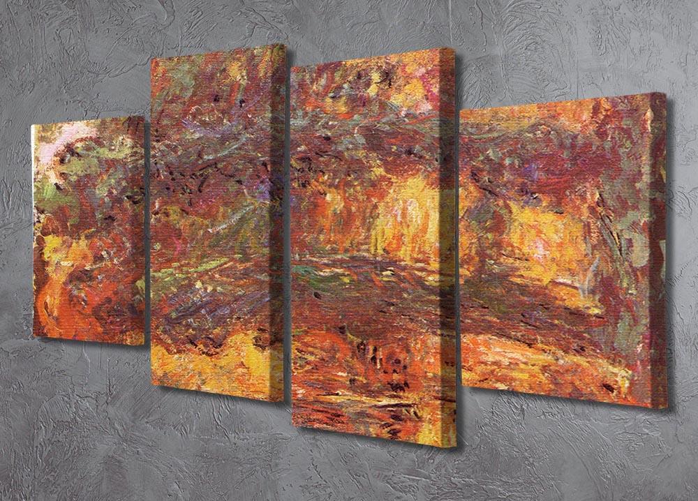 Le Pont Japonais 1922 by Monet 4 Split Panel Canvas - Canvas Art Rocks - 2