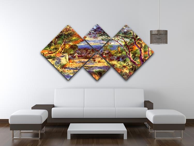 Le Staque by Renoir 4 Square Multi Panel Canvas - Canvas Art Rocks - 3