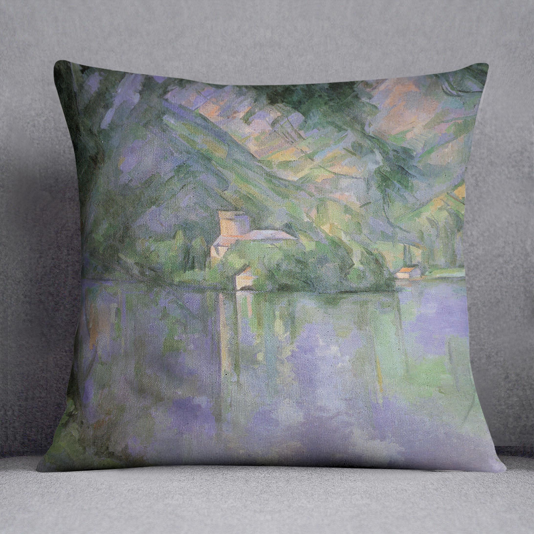 Le lac d Annecy 1896 by Cezanne Cushion - Canvas Art Rocks - 1