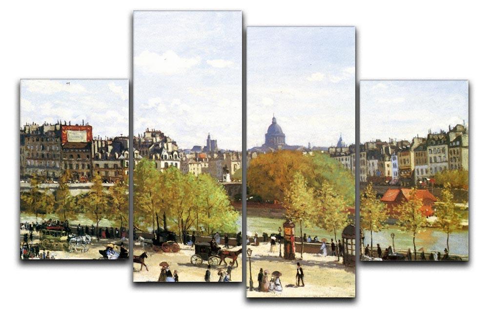 Le quai du Louvre by Monet 4 Split Panel Canvas  - Canvas Art Rocks - 1