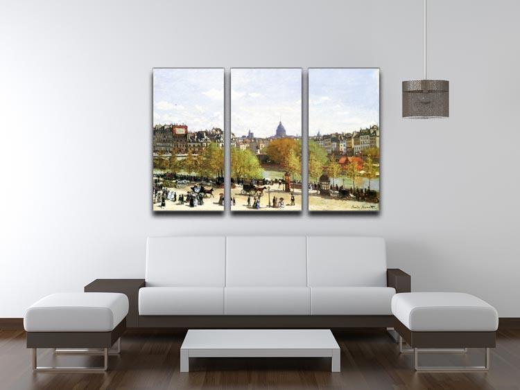 Le quai du Louvre by Monet Split Panel Canvas Print - Canvas Art Rocks - 4