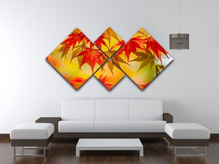 Leaf Patterns 4 Square Multi Panel Canvas - Canvas Art Rocks - 3