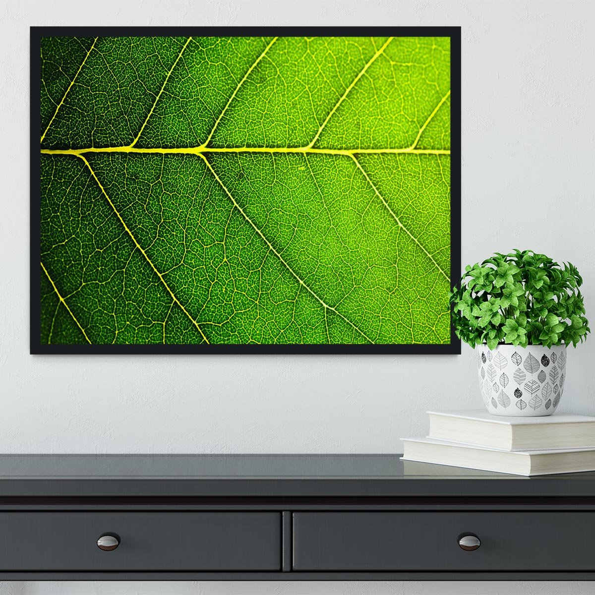 Leaf macro shot Framed Print - Canvas Art Rocks - 2