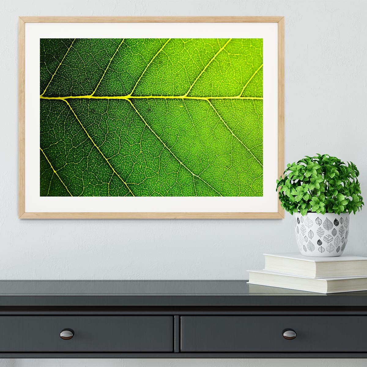 Leaf macro shot Framed Print - Canvas Art Rocks - 3