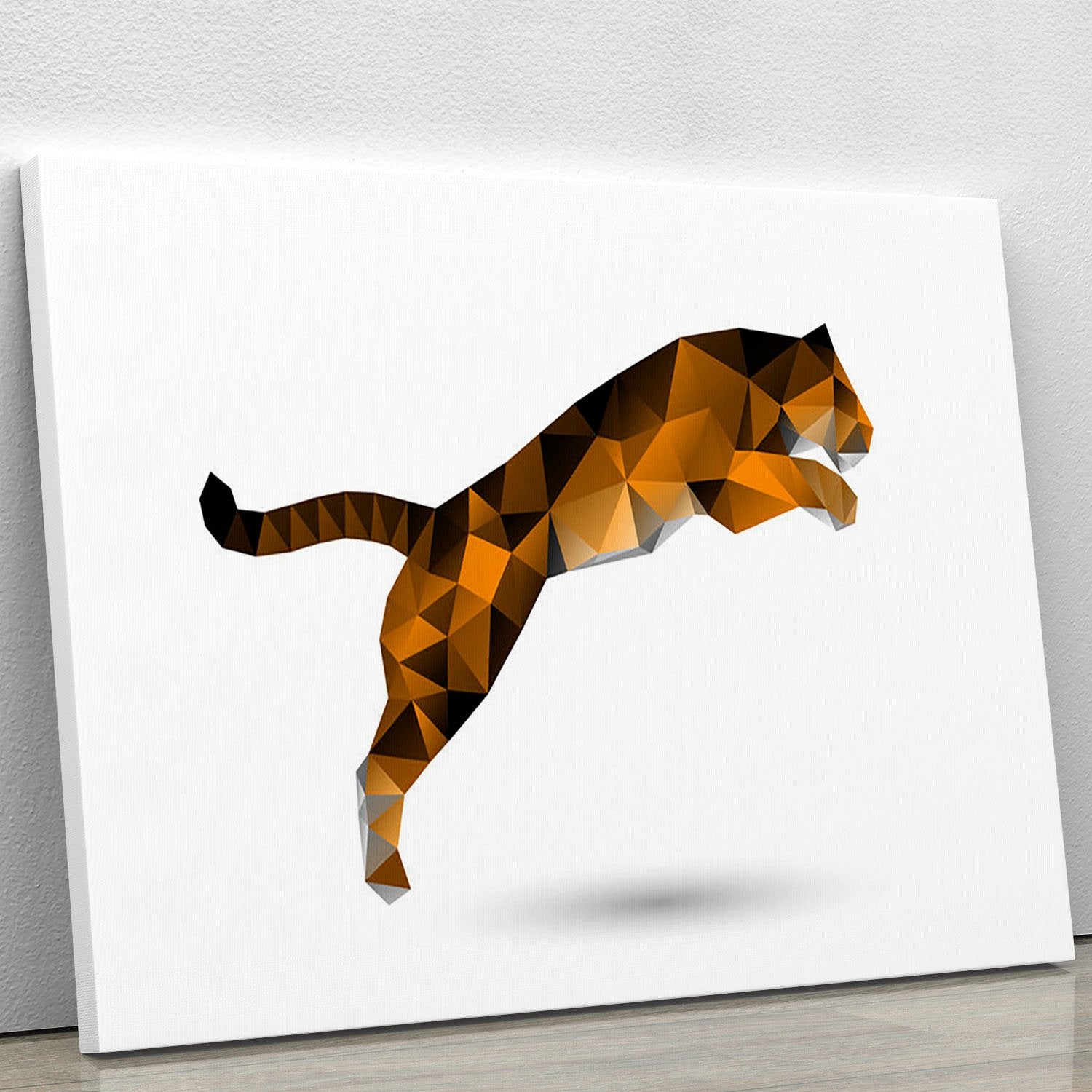 Leaping tiger from polygons Canvas Print or Poster