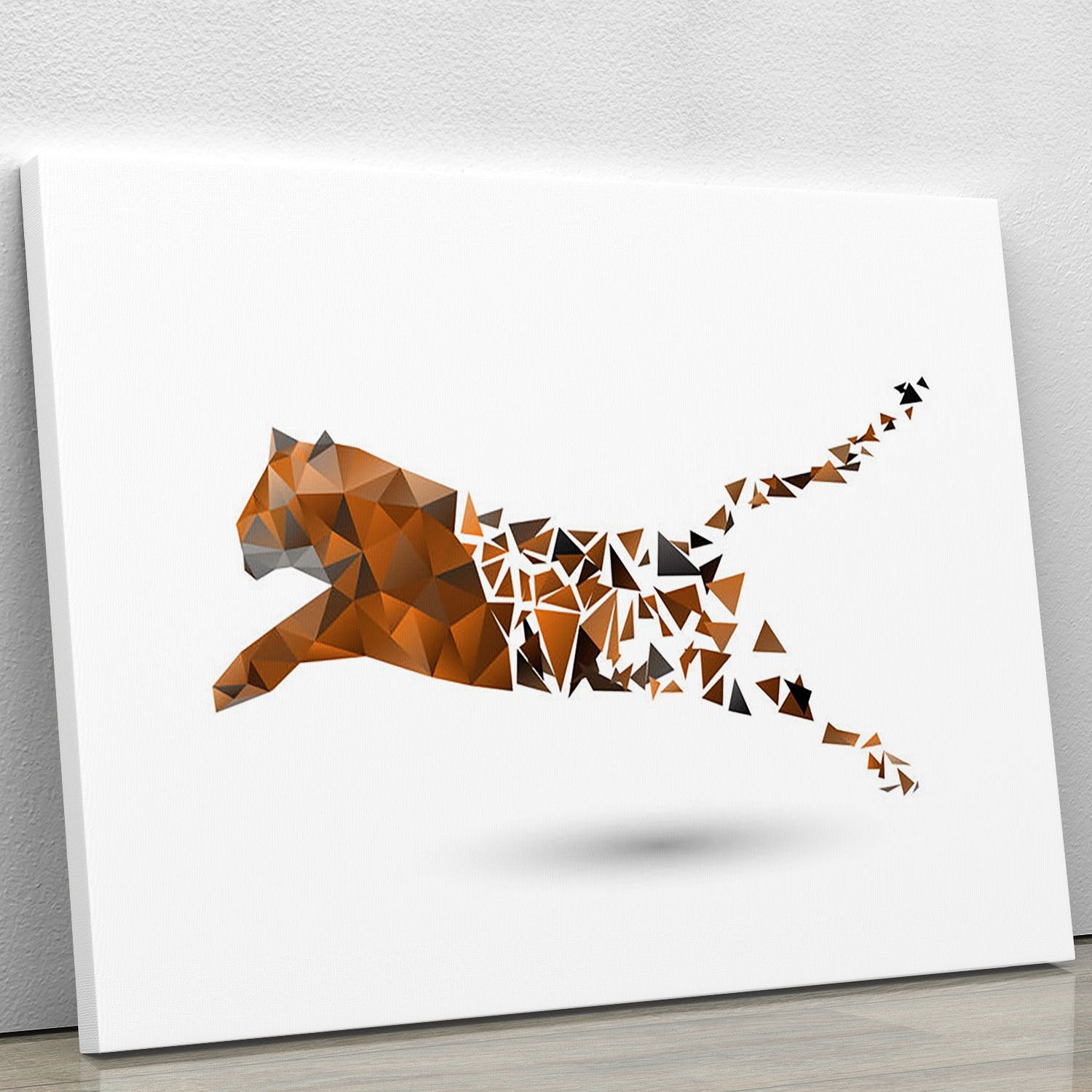 Leaping tiger made from polygons Canvas Print or Poster