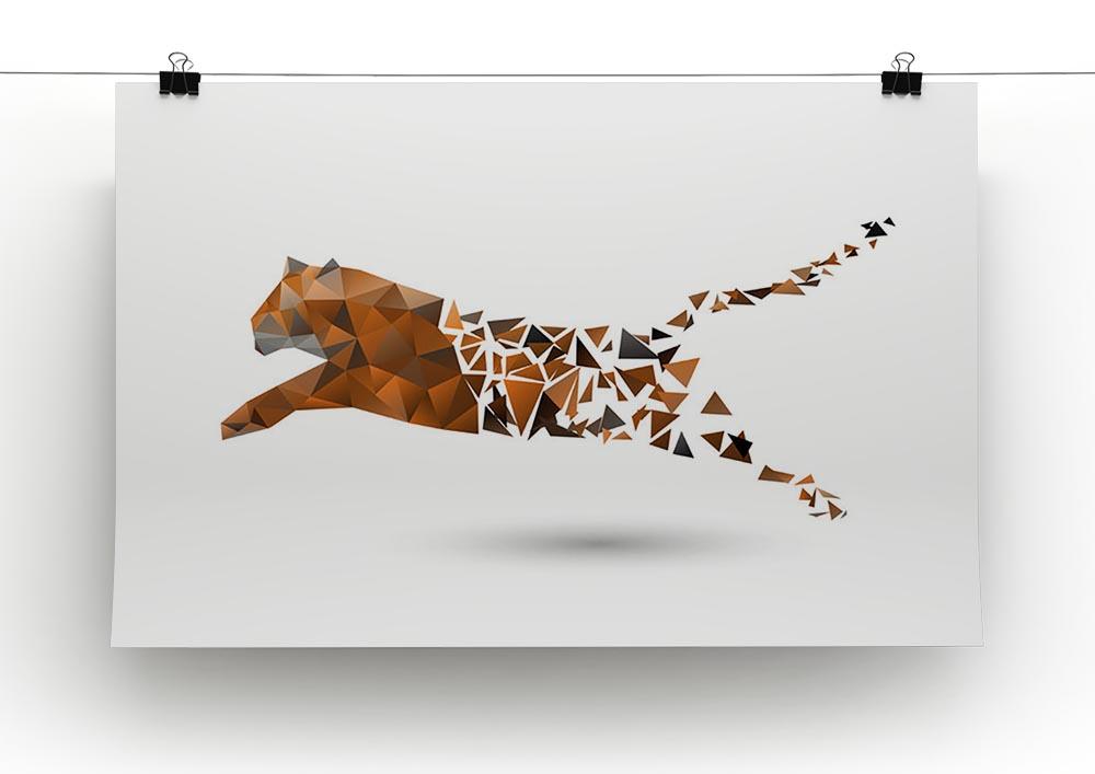 Leaping tiger made from polygons Canvas Print or Poster - Canvas Art Rocks - 2