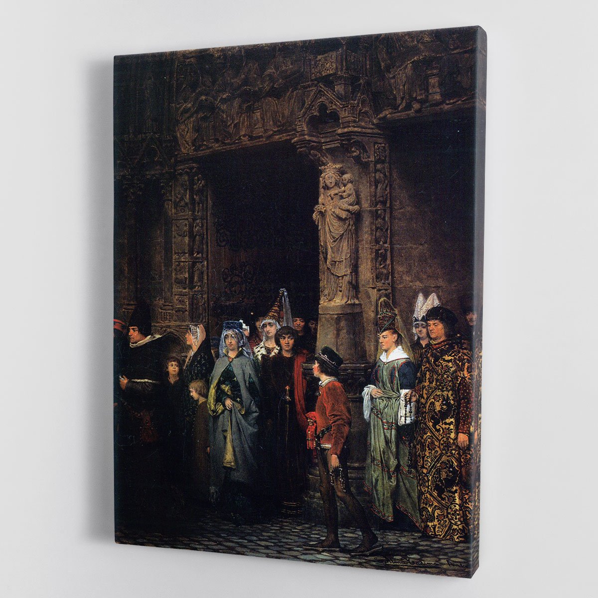 Leaving a church in the 15th Century by Alma Tadema Canvas Print or Poster