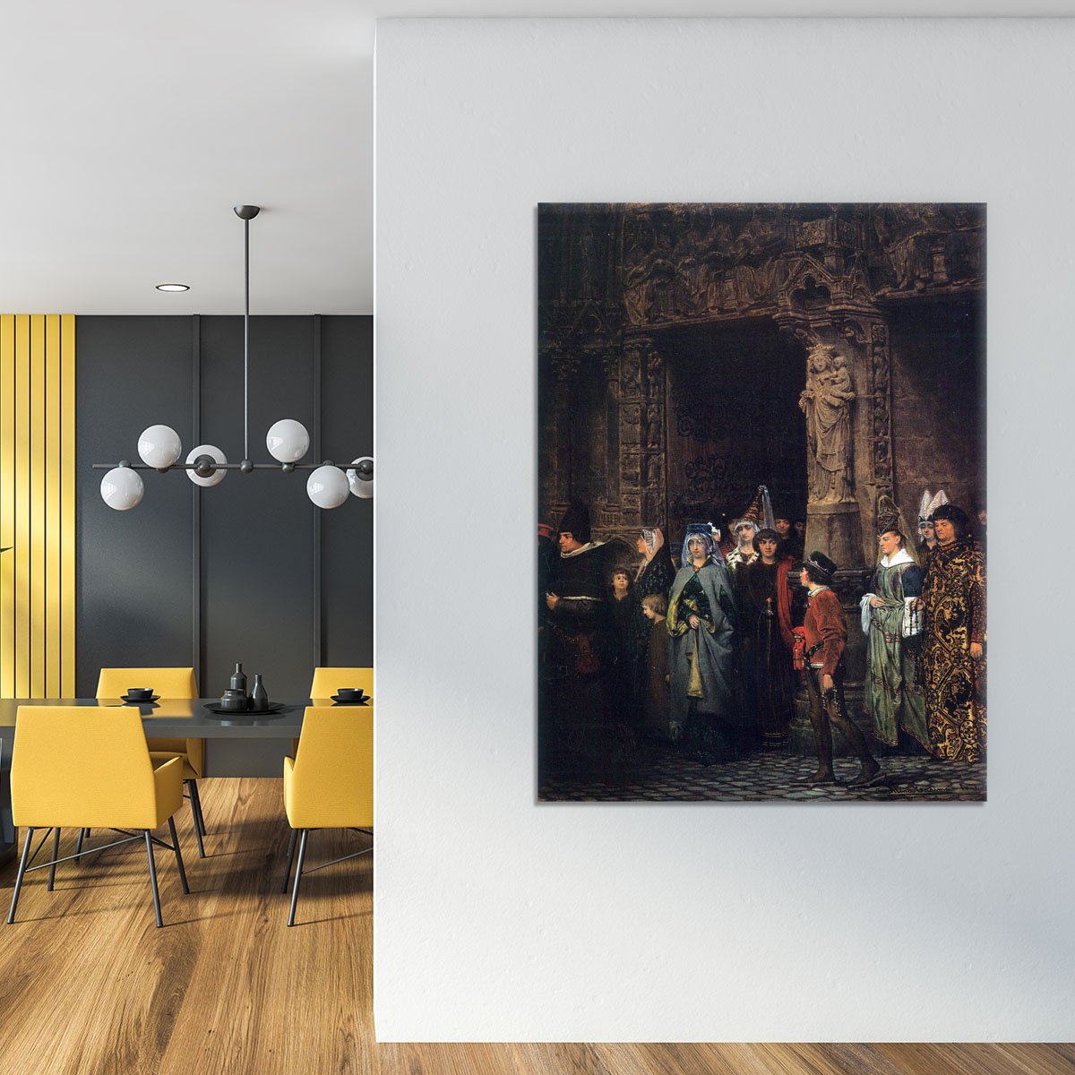 Leaving a church in the 15th Century by Alma Tadema Canvas Print or Poster