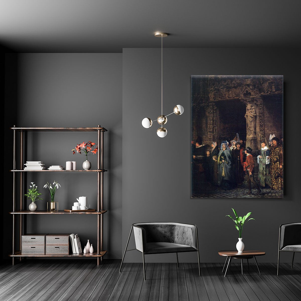 Leaving a church in the 15th Century by Alma Tadema Canvas Print or Poster