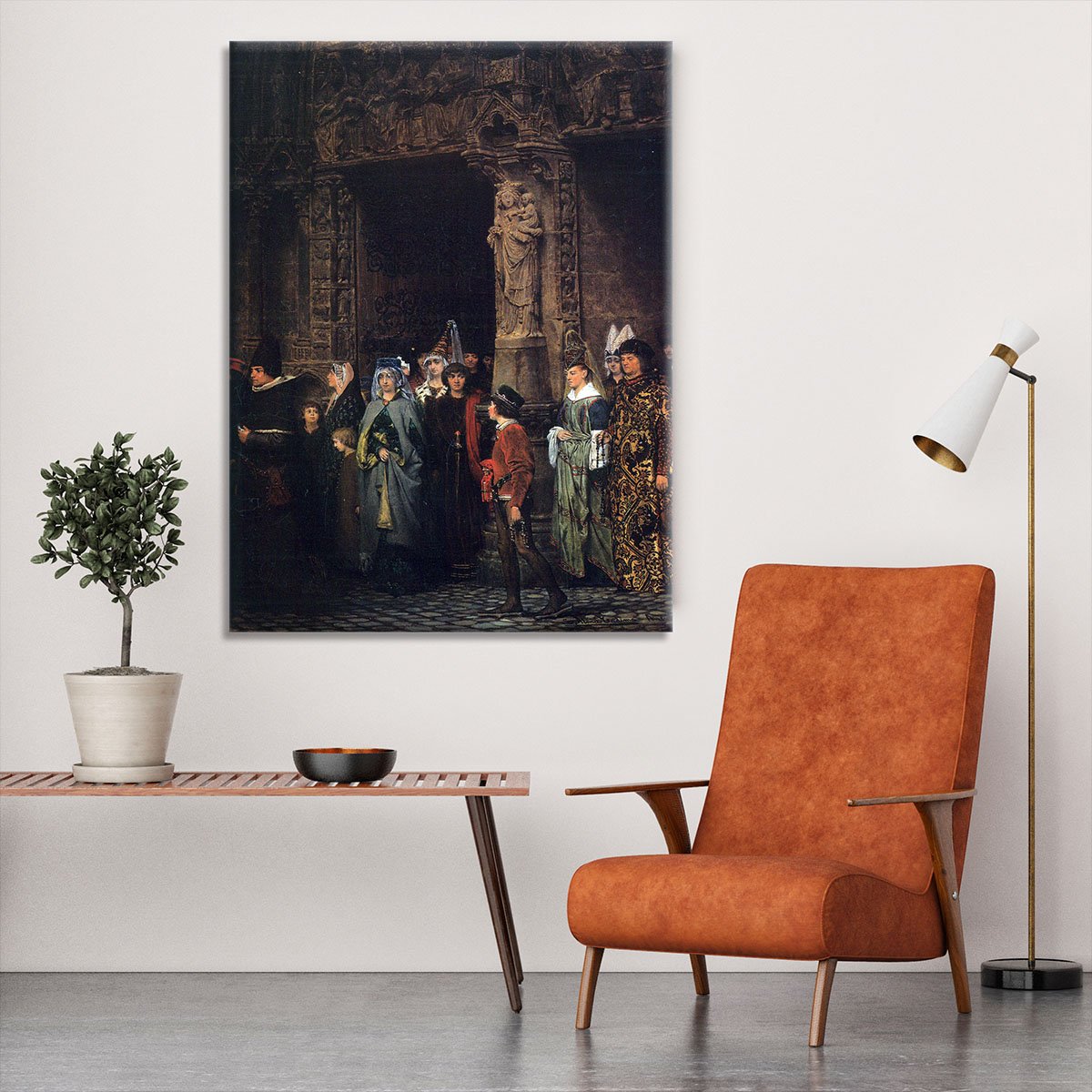 Leaving a church in the 15th Century by Alma Tadema Canvas Print or Poster