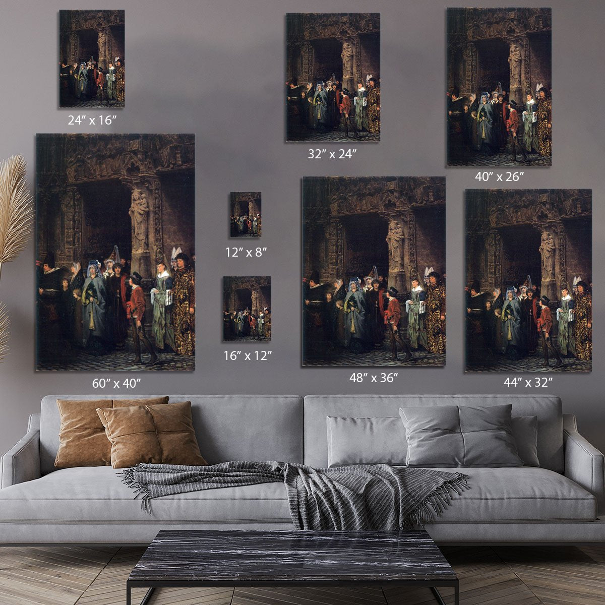 Leaving a church in the 15th Century by Alma Tadema Canvas Print or Poster