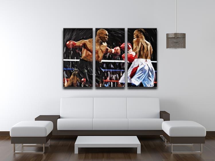 Lennox Lewis v Mike Tyson 3 Split Panel Canvas Print - Canvas Art Rocks - 3