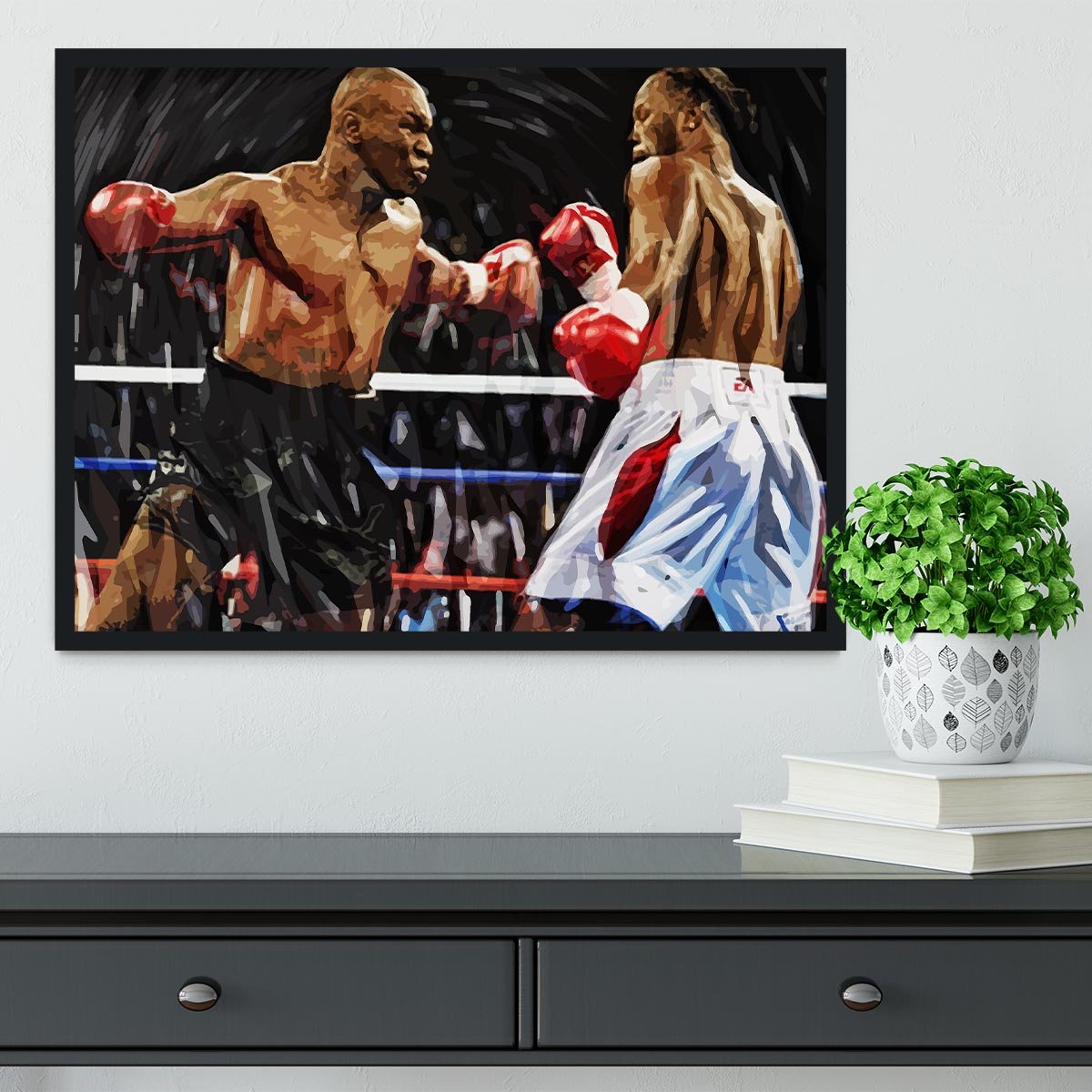 Lennox Lewis v Mike Tyson Framed Print - Canvas Art Rocks - 2