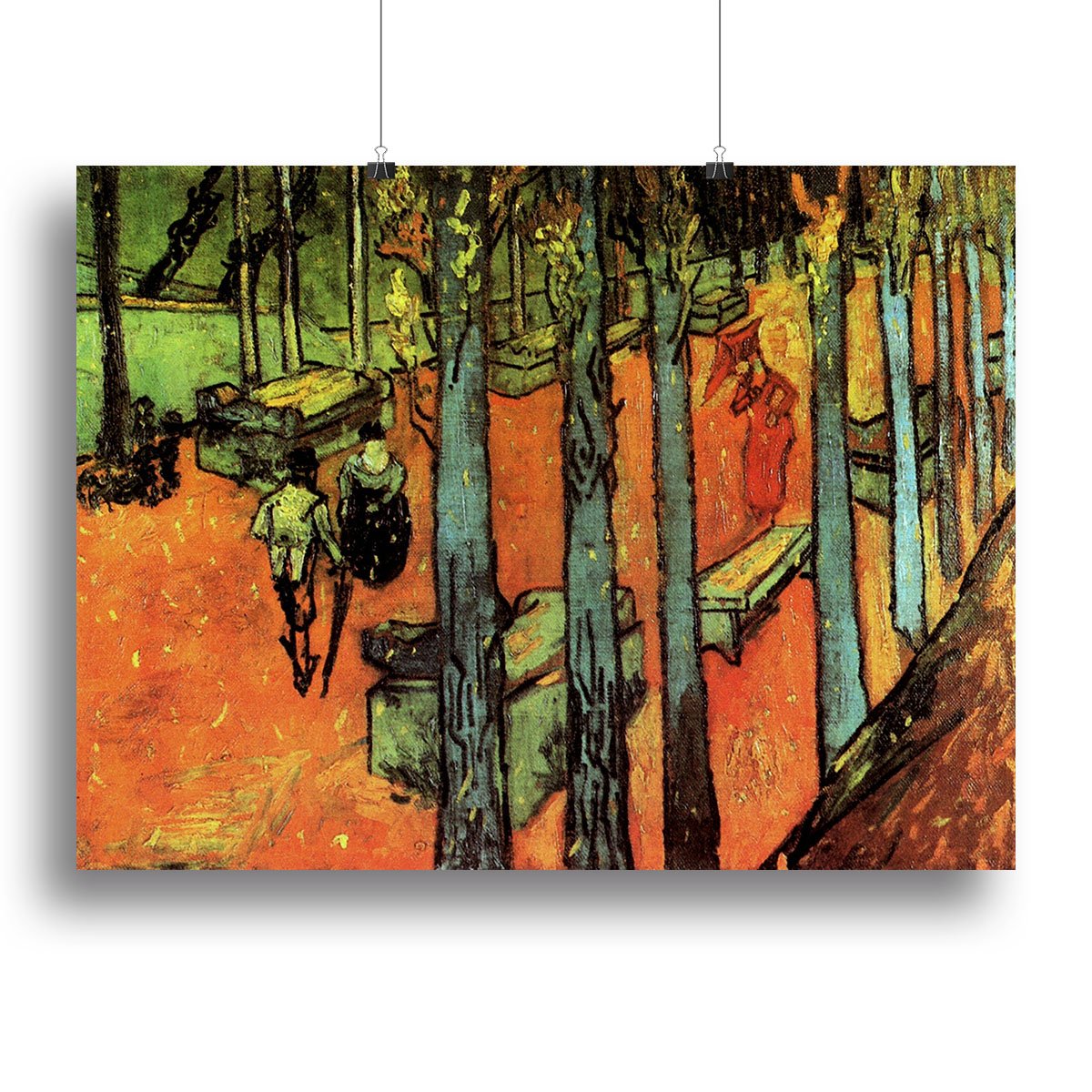 Les Alyscamps Falling Autumn Leaves by Van Gogh Canvas Print or Poster