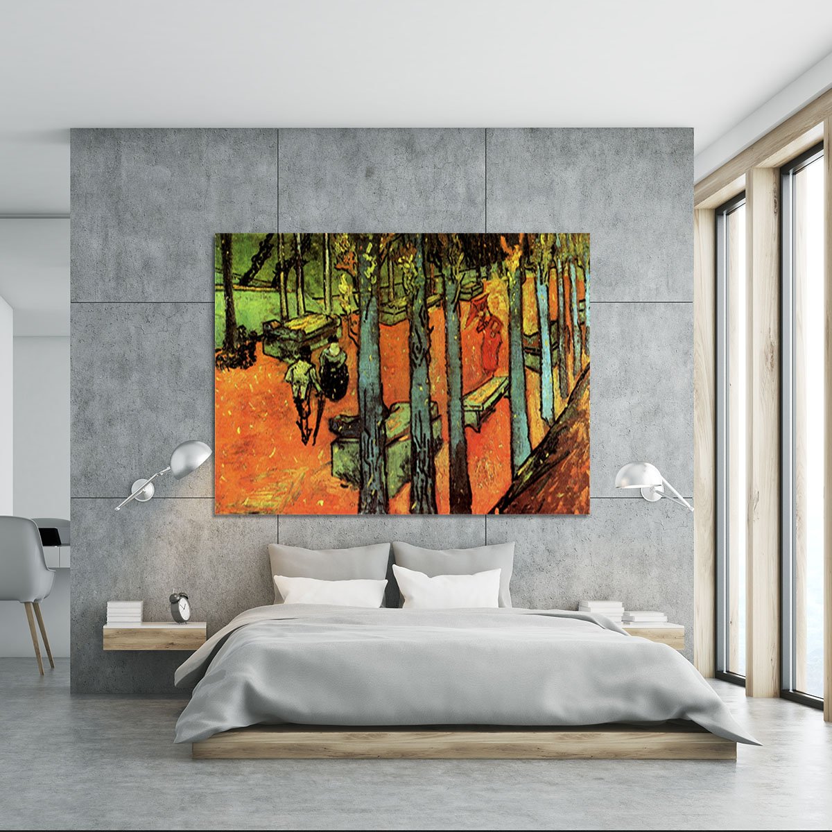 Les Alyscamps Falling Autumn Leaves by Van Gogh Canvas Print or Poster