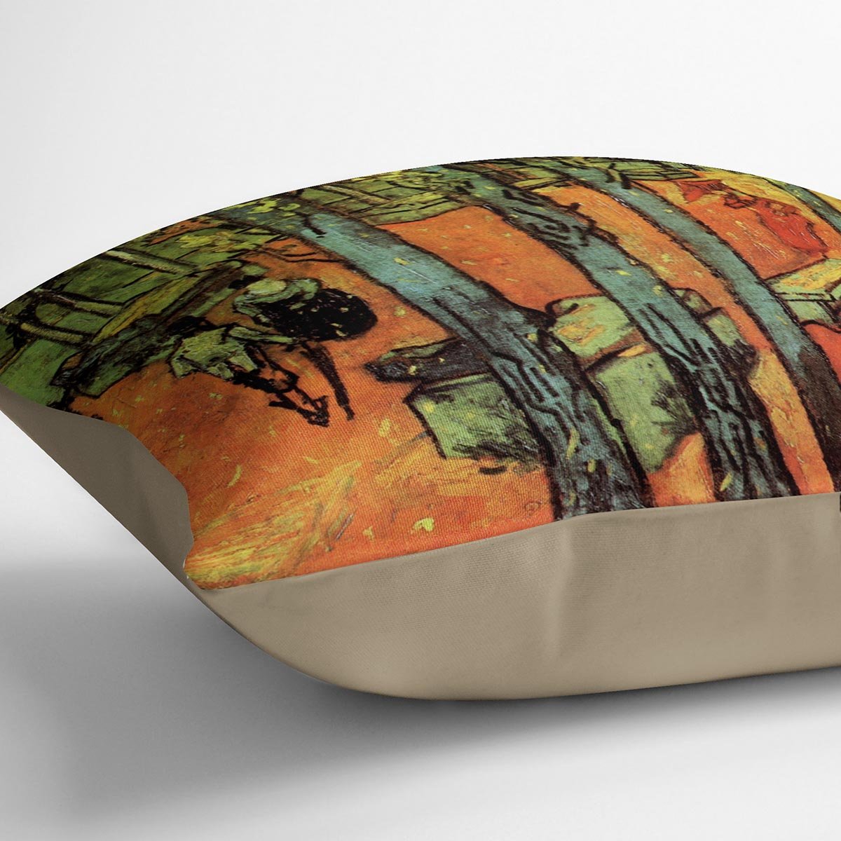 Les Alyscamps Falling Autumn Leaves by Van Gogh Throw Pillow