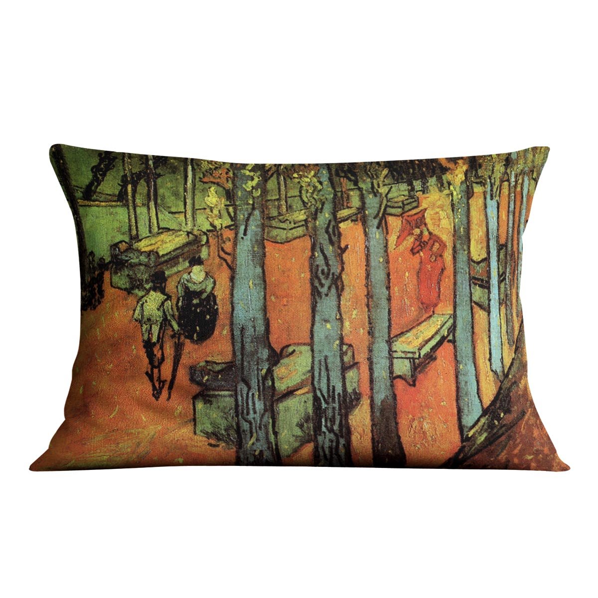 Les Alyscamps Falling Autumn Leaves by Van Gogh Throw Pillow