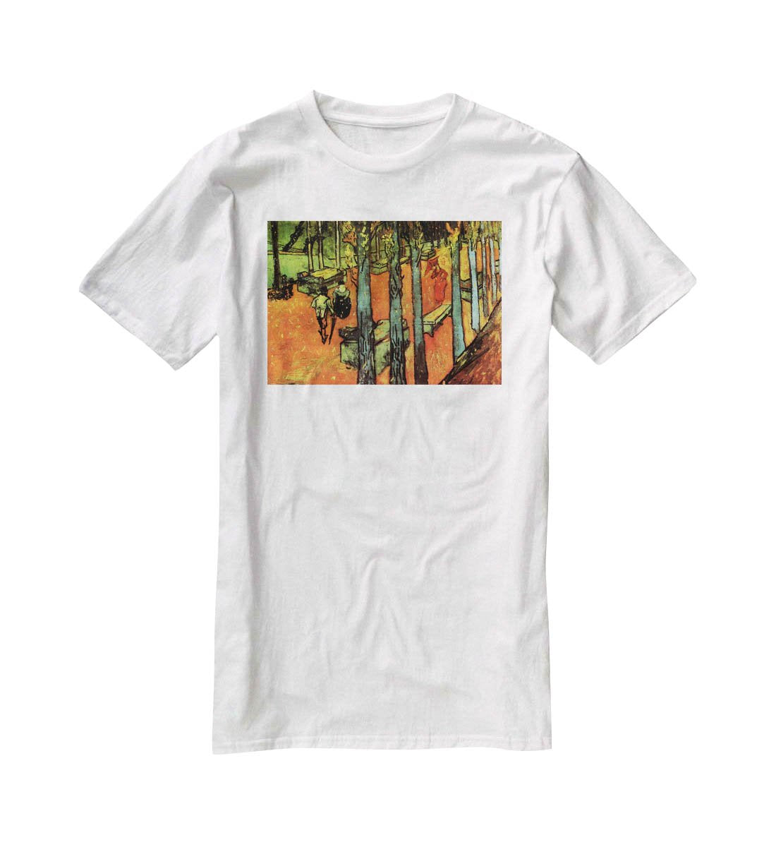 Les Alyscamps Falling Autumn Leaves by Van Gogh T-Shirt - Canvas Art Rocks - 5