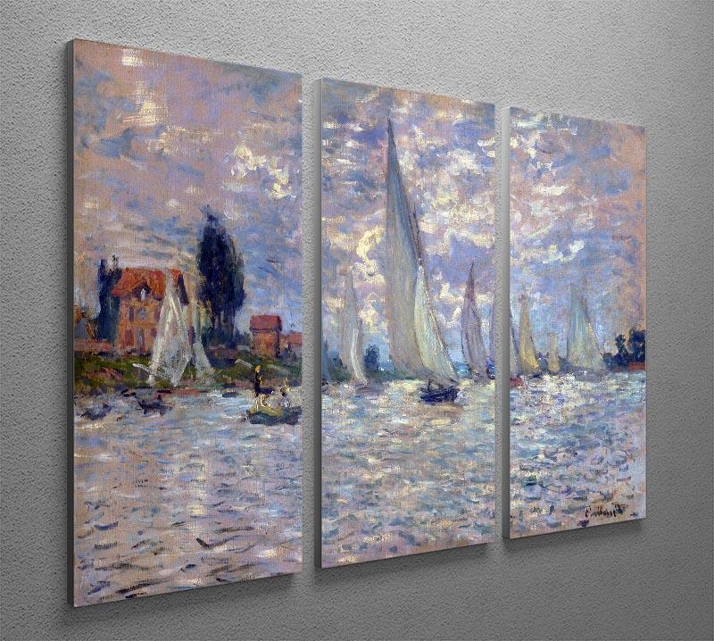 Les Barques by Monet Split Panel Canvas Print - Canvas Art Rocks - 4