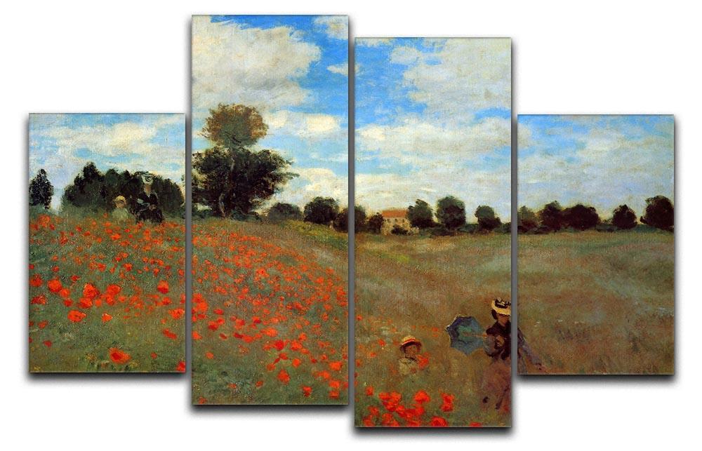 Les Coqueliquots 4 Split Panel Canvas  - Canvas Art Rocks - 1