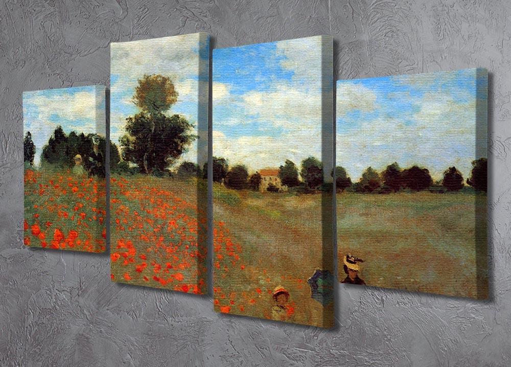Les Coqueliquots 4 Split Panel Canvas - Canvas Art Rocks - 2