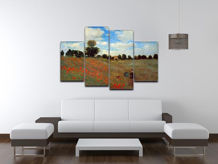 Les Coqueliquots 4 Split Panel Canvas - Canvas Art Rocks - 3