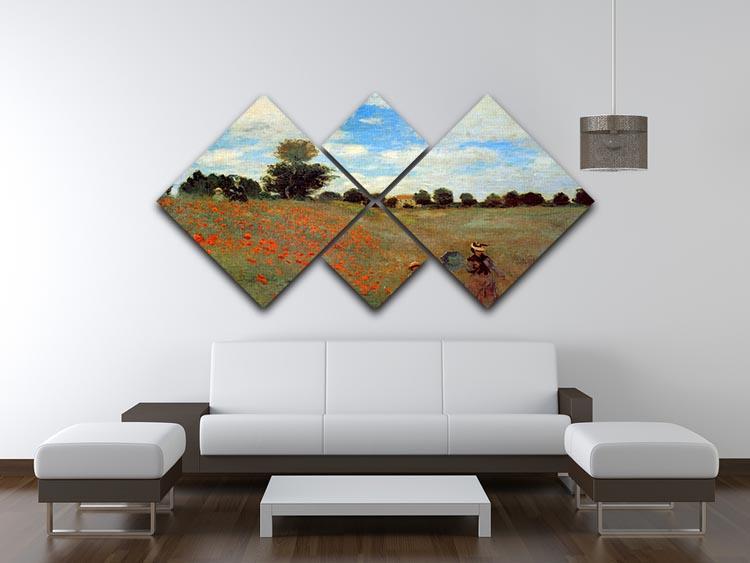 Les Coqueliquots 4 Square Multi Panel Canvas - Canvas Art Rocks - 3