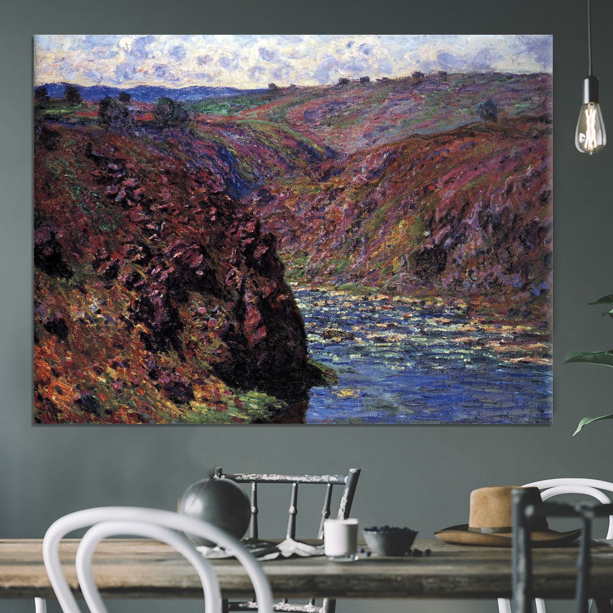 Les Eaux Semblantes in the sunlight by Monet Canvas Print or Poster