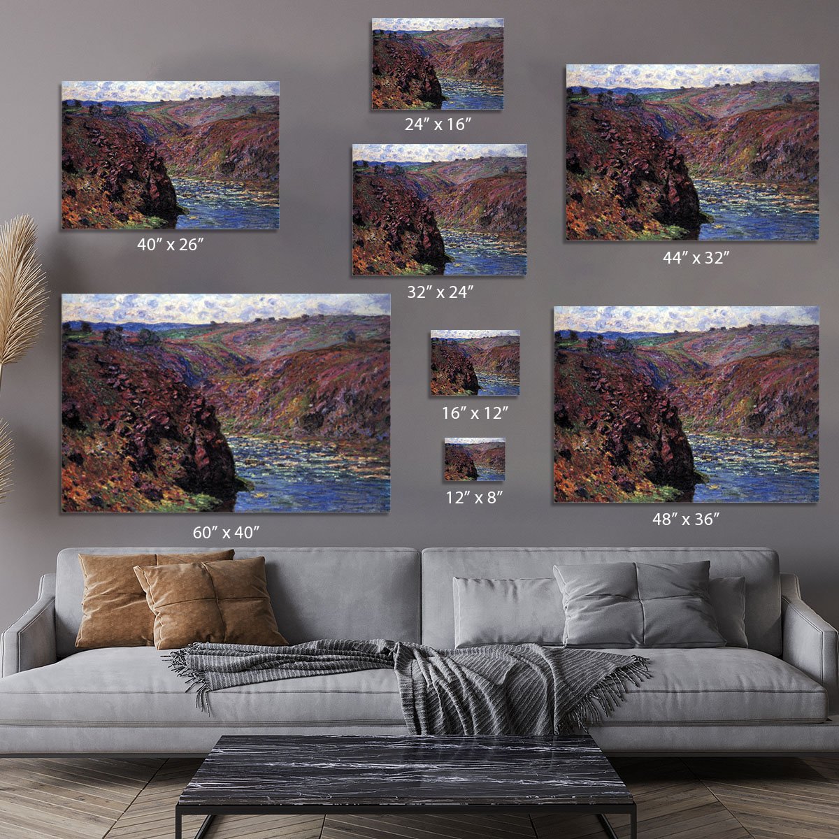 Les Eaux Semblantes in the sunlight by Monet Canvas Print or Poster