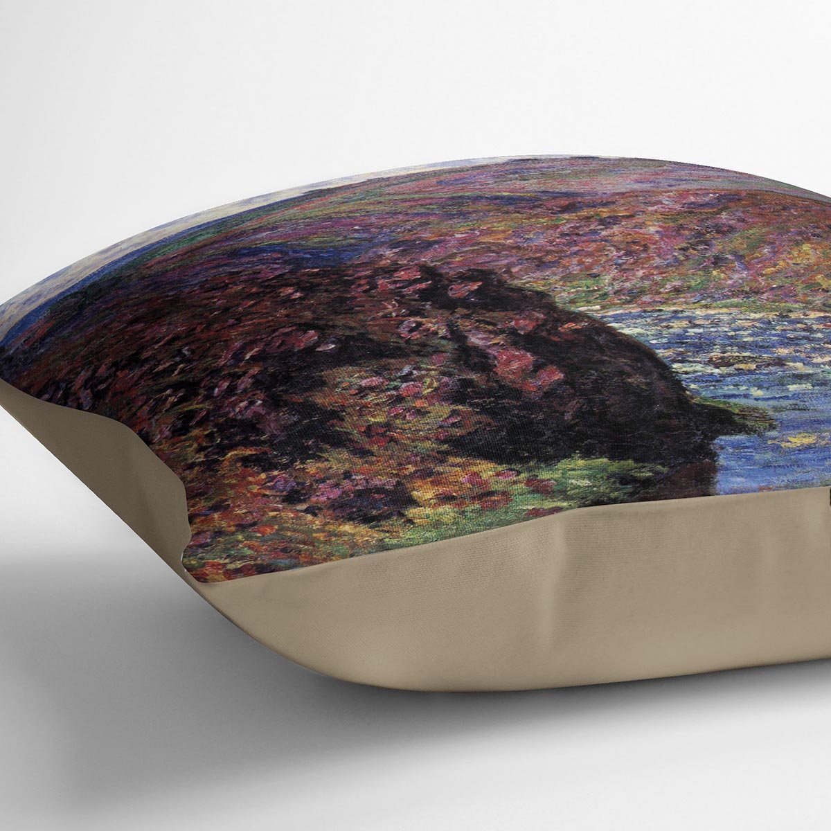 Les Eaux Semblantes in the sunlight by Monet Throw Pillow