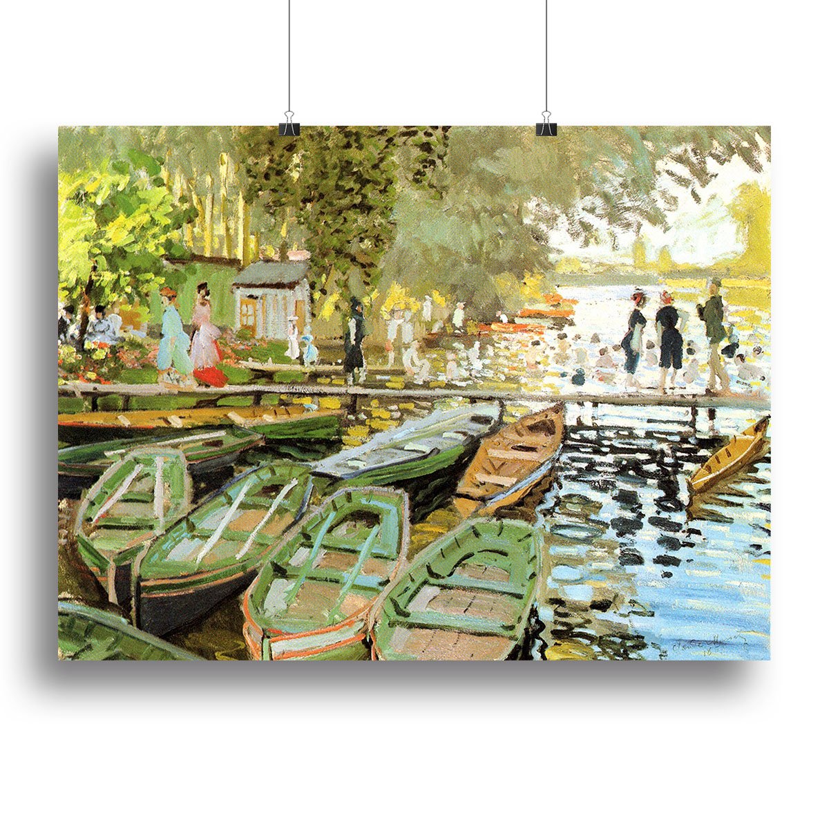 Les bain de la Grenouillere by Monet Canvas Print or Poster