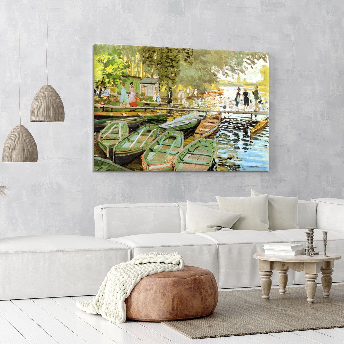 Les bain de la Grenouillere by Monet Canvas Print or Poster