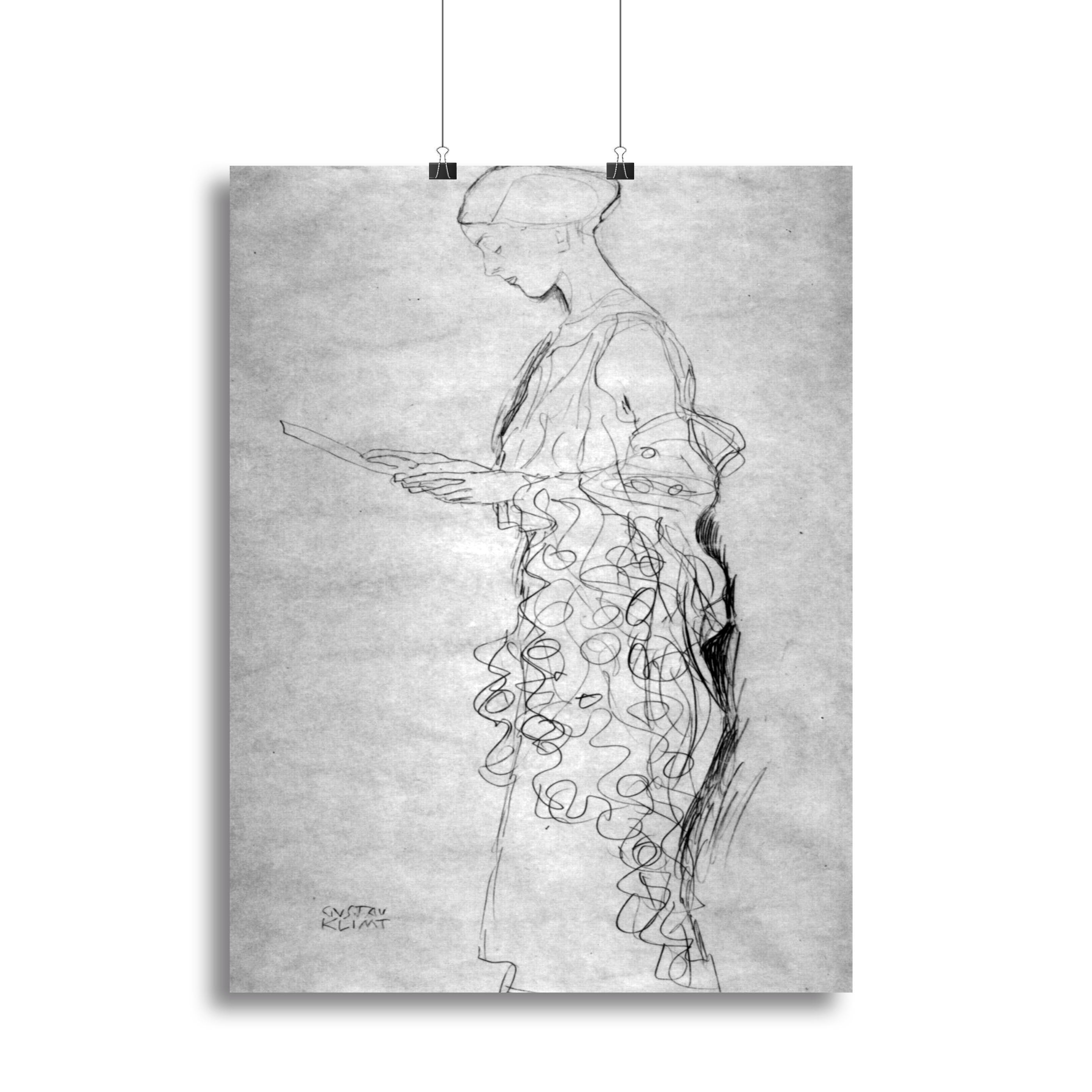 Lesendes girl in profile by Klimt Canvas Print or Poster