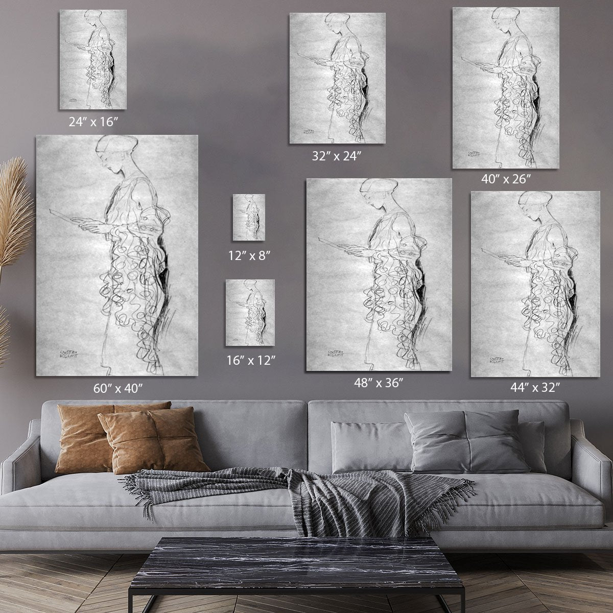 Lesendes girl in profile by Klimt Canvas Print or Poster